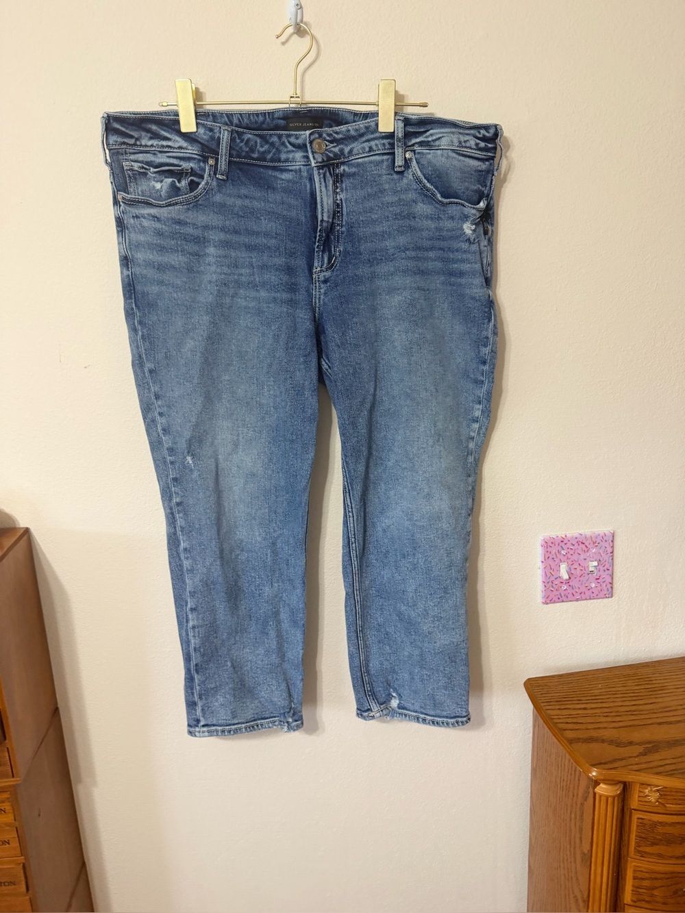 Silver Cropped Jeans size 18W